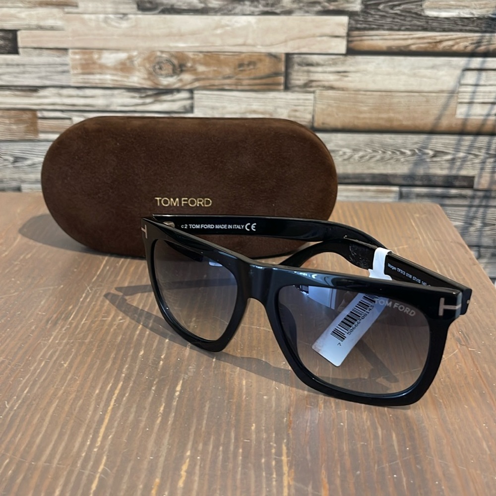 Tom Ford Sunglasses- TF513 01W black frame /blue gradient lenses. Morgan square.